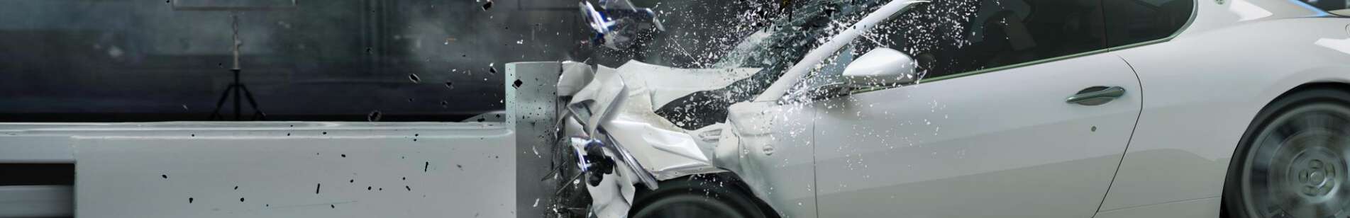 Car damage during a crash test.